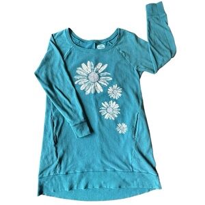 Turquoise Floral Daisy Tunic Top